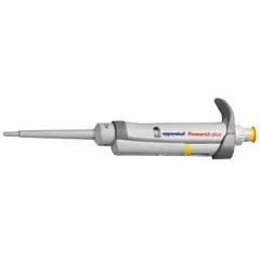 This manual adjustable volume single-channel pipettor has a maximum capacity of 100 µL with 0.1 µL increments. It is autoclavable and features a yellow color. Suitable for precise liquid handling in laboratory applications such as sample preparation, reagent dispensing, and serial dilutions.