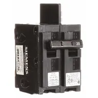 Single-pole bolt-on miniature circuit breaker rated 20 A at 120V AC with a 10kA interrupting capacity. Features a shunt trip for remote tripping applications. Used for overcurrent protection in branch circuits within compatible panelboards