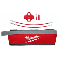 This repair kit includes a 5 1/4 in polyester leader with a non-conductive eyelet end for replacing worn or damaged sections of compatible fish tapes. Supplied in a storage zipper pouch, it is used for pulling wire through conduit during electrical installations.