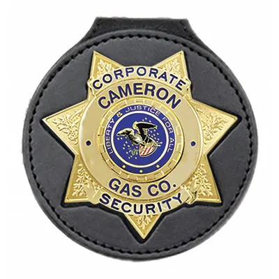 HEROS PRIDE Badge Holder: 3-5/8 in, Black, Leather - Badge Holders