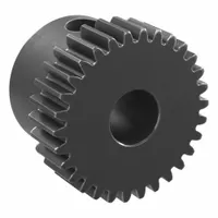 Spur Gear: Module m 0.5, 30 Teeth, 5 mm Bore Dia, Black Oxide Coated Carbon Steel, Plain Bore (MPN SS0.5-30B)