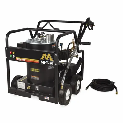 MI-T-M Electric Pressure Washer: Cart, 230 V – Single-Phase, 2,000 psi, 3 gpm - Hot Water Pressure Washers