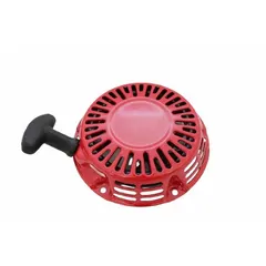 Recoil starter assembly for Honda GX120QX2, GX160QX2, GX160QXE2, GX160TX2, and GX200QX2 engines. Used to manually start small engines on generators, water pumps, and pressure washers.