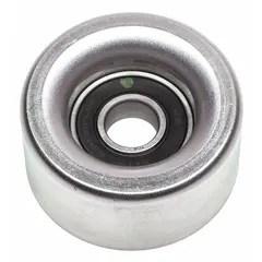 Flat idler pulley for vehicle accessory belt drive systems. Steel construction with 21/32 in inside diameter and 2 3/4 in pulley diameter. Designed for light-duty applications requiring belt tensioning and path guidance.
