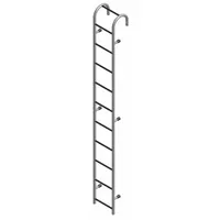 COTTERMAN Straight Ladder: 10 ft Ladder Size, Steel, 300 lb Load Capacity, 45 lb Wt, 10 Rungs (MPN ST10AL C1)
