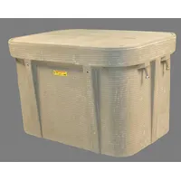 Monolithic polymer concrete underground enclosure with open bottom and included cover marked with Electric logo. Usable interior dimensions of 33-7/8 x 22-1/4 x 21 inches. Used to house and protect electrical connections, transformers, or splicing equipment below grade