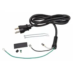 Power cord assembly with 14 in overall width and 2 1/2 in overall height. Used as a replacement cord set for compatible equipment in industrial heating or appliance applications.