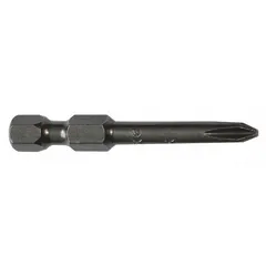 Impact-rated hex bit made from S2 steel, with a #3 Phillips (PH3) tip and standard tip style. Designed for use with impact drivers, this 5-pack features a 1/4-inch hex shank for secure chuck engagement. Suitable for driving #3 Phillips fasteners in heavy-duty assembly, automotive repair, and industrial maintenance applications.