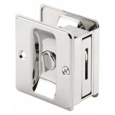 PRIME-LINE Combination Tray and Edge Pull: Unthreaded Holes, Brass, Silver - Pocket Door Pull Handle