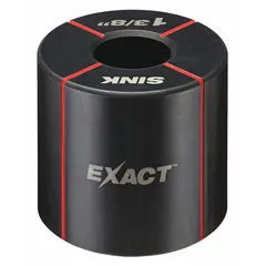 Round knockout die for creating clean holes in mild steel sheet metal up to 16 ga thickness. Nominal size 1 3/8 in. Used in electrical panel fabrication, control cabinet assembly, and metal enclosure work.