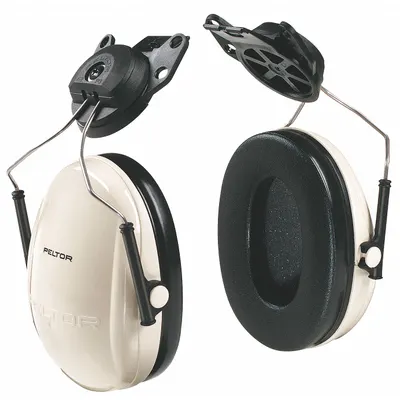 3M PELTOR Earmuffs: Hard Hat-Mounted Earmuff, 21 dB NRR, Foldable, Foam/Liquid - Hard Hat-Mounted Earmuffs