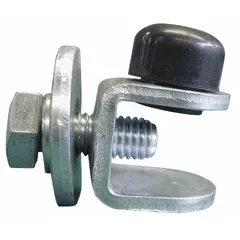 This rubber end stop is designed for C-track festoon systems, preventing trolleys from rolling off the end of the track. It is compatible with I-beam size C32 x 30 x 1.5. Suitable for use in material handling and crane applications to secure cable or hose carriers.