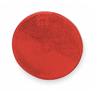 GROTE 40092 Round Red Acrylic Stick-On Reflector, 2-1/2 in, FMVSS - Stick On Reflectors
