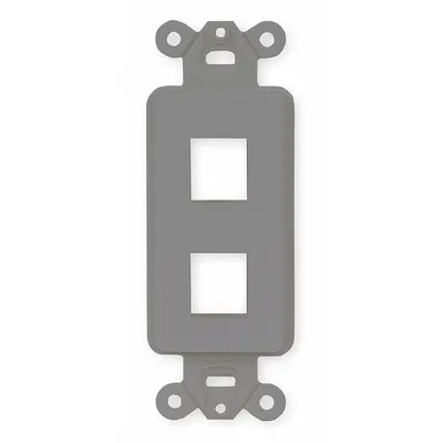 HUBBELL PREMISE WIRING NS612GY 2-Port Keystone Outlet Frame, Gray - Voice & Data Housings