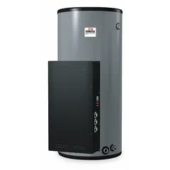 This 50-gallon fast-recovery commercial electric water heater is rated at 18,000 W and 208V AC, supporting single or three-phase operation. It measures 43.6 inches in height and is configured for single-phase use. Suitable for high-demand hot-water applications in commercial and industrial settings.