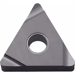 This triangle (T) indexable turning insert features a PVD cermet grade for finish machining of steel and stainless steel. It is suited for turning, facing, and profiling operations where wear resistance and surface finish are required.