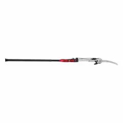 This pole saw/pruner combines a 1 1/4 in pruner and a 7 in saw for trimming branches and pruning shrubs. The 16 ft length allows reaching high limbs from the ground. Constructed with aluminum and fiberglass, it is suited for landscaping tasks.