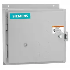 This enclosed non-reversing starter with electronic overload is designed for starting and stopping three-phase motors in industrial applications such as pumps, conveyors, and compressors. It features NEMA Size 4, 135 A rating, three poles, a 120V AC coil, screw terminals, a pilot light, and one normally open auxiliary contact.