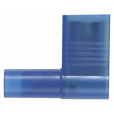 PANDUIT Fully Insulated Flag Disconnect, Blue, Nylon, 16-14 AWG, DNFR14-250FIB-M - Fully Insulated Flag Disconnects