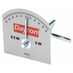 This fan blade pitch gauge is constructed from polished stamped aluminum for corrosion resistance. It measures 4 inches in overall length and 3 inches in width. Used in blower maintenance to verify the pitch angle of fan blades, ensuring proper airflow and balance.