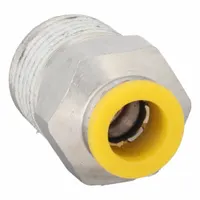 PARKER Push-Fit Adapter Fitting: 10 mm OD x 1/2 in Pipe Size, Push-to-Connect x BSPT, Brass, Silver (MPN W68PLP-10M-8R)