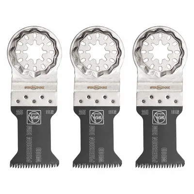 FEIN Oscillating Tool Blade: 1 3/8 in Blade Wd, 3 13/16 in Overall Lg, Precision Cutting - Starlock Mounted Blades