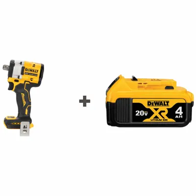 DEWALT Impact Wrench Kit: 1/2 in Drive Size, 300 ft-lb Fastening Torque - DEWALT Cordless Impact Wrenches