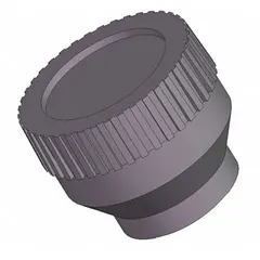 Knurled knob with a plastic body and steel #8-32 threaded insert, 0.75 in diameter. Designed for manual adjustment and fastening in jigs, fixtures, and industrial equipment.