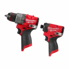This combo kit includes the M12 hammer drill (3404-20) and impact driver (3453-20), both tool-only and powered by the 12V M12 battery platform. The hammer drill is suited for drilling into masonry and other materials, while the impact driver provides high torque for driving fasteners. Typical applications include maintenance, electrical, and mechanical work in confined spaces where compact cordless tools are advantageous.