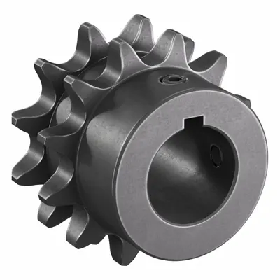 TRITAN Roller Chain Sprocket: 40-2, For 1/2 in Chain Pitch, 7/8 in Bore Dia, 12 Teeth - Size 40-2 Fixed-Bore Roller Chain Sprockets