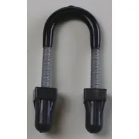 This steel conduit U-bolt is designed for securing conduit runs to structural supports in electrical installations. It features a 1-1/2 in trade size and a 3/8" thread size. The black PVC coating provides corrosion resistance for use in various environments