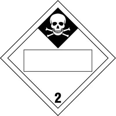 BRADY Container Placard: 2, 10 3/4 in x 10 3/4 in, 10 3/4 in Label Ht - Class 2: Gases