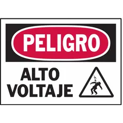 Adhesive-mounted polyester labels for indoor hazard identification. Each sign measures 3 1/2 x 5 in with a thickness of 0.01 in. Suitable for permanent mounting on equipment, panels, or walls to warn of high voltage. Not retroreflective, not glow-in-the-dark, and no anti-slip surface.