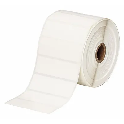 BRADY Pre-Cut Label Stock Roll: 1 in x 3 in, Rubber, Permanent Adhesive, 1,500 Labels - Brady Thermal Transfer Precut Label Rolls