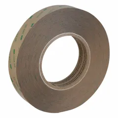 General purpose adhesive transfer tape with permanent acrylic adhesive on a polycoated kraft paper liner. Supplied in a 1-inch width, 60-yard length, and 5.2 mil thickness. Used for bonding, mounting, splicing, and attaching components in industrial manufacturing and assembly operations.