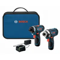 BOSCH Cordless Tool Combination Kit: 2 Tools, Impact Driver/Screwdriver, 12 V DC Volt, 12V MAX* (MPN CLPK27-120)