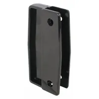 This black sliding handle is designed for screen doors, providing a grip for opening and closing. With an overall height of 4 inches and a square base of 1 7/8 inches, it is suitable for residential and light commercial sliding door applications