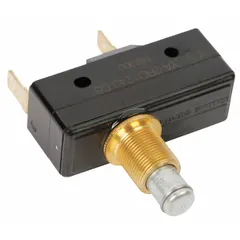 This microswitch is a replacement part for BLODGETT ovens. It is used for door interlock or control circuit switching in commercial cooking equipment.