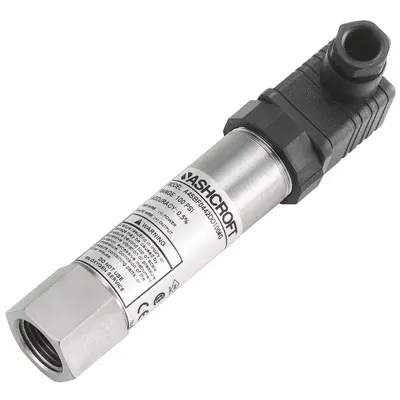 ASHCROFT Pressure Transmitter: 0 psi to 5 psi, 4 to 20mA DC, Hirschmann Form A DIN 43650-A - Intrinsically Safe with DIN 43650 Form A Connector