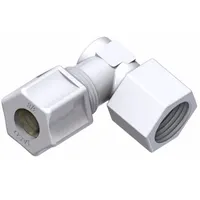 JACO Female Elbow Compression Connector: 1/4 in OD x 1/8 in Pipe Size, Compression x FNPT, 5 PK (MPN 45-4-2-N-PG)