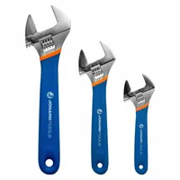 JONARD TOOLS Adjustable Wrench Set: Alloy Steel, Chrome, 1 1/8 in_15/16 in_1 5/16 in Jaw Capacity (MPN AW-6810)