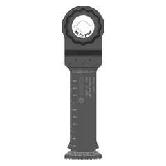 Bi-metal Starlock Max mounted blade for plunge cutting applications. Overall length 4 in, blade width 1 1/4 in. Single piece. Suitable for flush cuts in drywall and similar materials.
