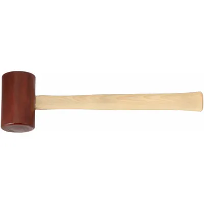 VAUGHAN Rawhide Mallet: Wood Handle, 24 oz Head Wt, 1 1/2 in Dia, 4 in Head Lg - Rawhide Mallets