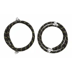 Nylon braided fill hose kit for connecting washing machines or dryers to the water supply. Replaces worn or leaking hoses to maintain water flow.