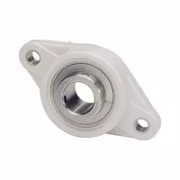 IPTCI BEARINGS 2 Bolt Flange Bearing: Radial Ball, 1/2 in Bore, PBT Plastic, Set Screws, H-1 Grease (MPN SUCTFL201-8 IP69K)