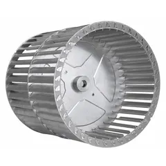 This Dayton blower wheel is a replacement component for HVACR fans, filters, and ventilation systems. It is compatible with manufacturer part number 5AE82. Designed to move air in commercial or industrial heating, cooling, and exhaust applications.