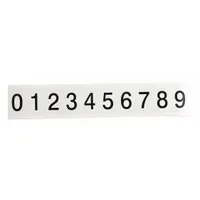 Number Label Set: 1 in Character Ht, Indoor/Outdoor, Non-Reflective, Gothic, Black, 0 to 9, 25 PK (MPN 9713-# KIT)