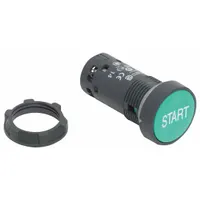 SCHNEIDER Flush Push Button: Green, 22 mm Mounting Size, Non-Metallic, Momentary (MPN XB7NA3133)