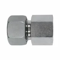 This metric flareless bite type stainless steel compression fitting connects 8 mm OD tubing to a 1/4-19 threaded port. It is used in industrial fluid systems for hydraulic, pneumatic, and instrumentation applications requiring a leak-tight seal