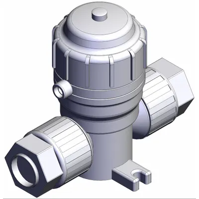 SMC Chemical Liquid Valve: 1 in, Air to Spring, Fail Closed, PFA, 1/8 in NPT - High-Purity Pneumatically-Actuated Diaphragm Valves